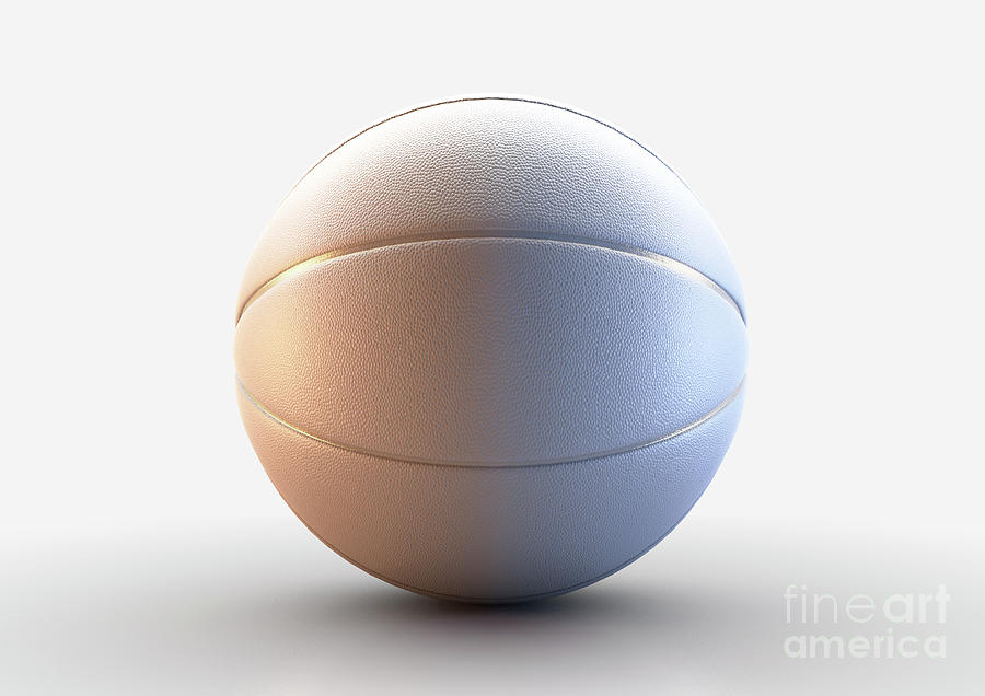 White And Gold Basketball Concept #9 Digital Art by Allan Swart - Pixels