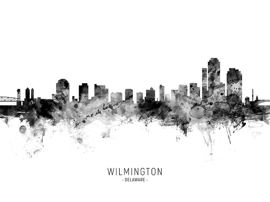 Wilmington Skyline Digital Art - Wilmington Delaware Skyline #9 by Michael Tompsett