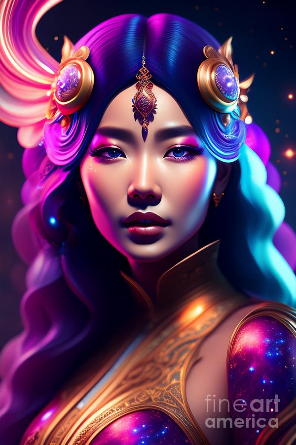 Beautiful cosmic sorceress nebulas galactic Digital Art by Boon Mee ...