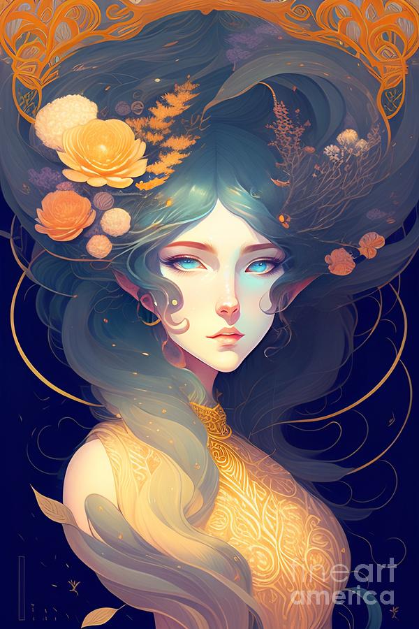 Beautiful portrait of an elvish deity Digital Art by Boon Mee - Fine ...