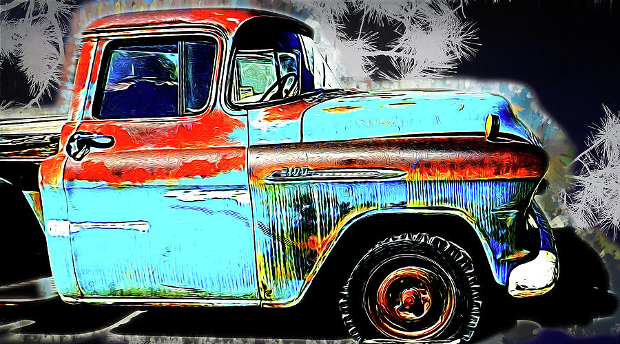 9100 Chevrolet Truck Rusty Digital Art by Cathy Anderson