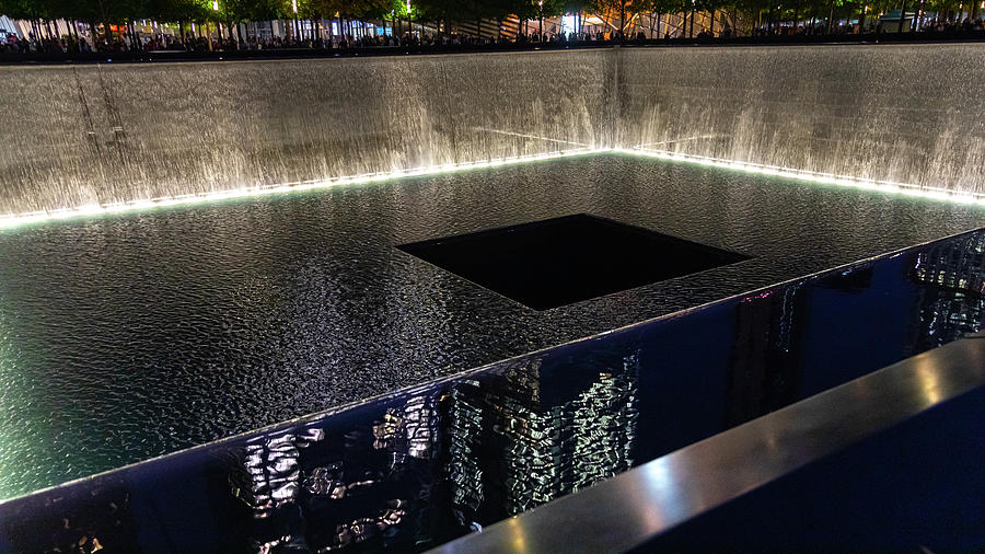 911 Memorial Pool at Night Photograph by Nicholas McCabe