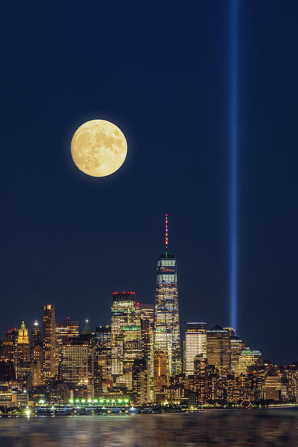 911 Tribute Lights WTC NYC Photograph by Susan Candelario