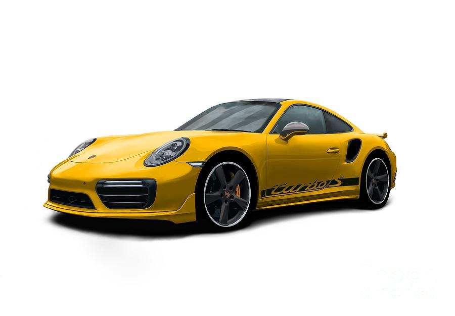 911 Turbo S Yellow Digital Art by Moospeed Art 911 Turbo S Yellow Digital Art by Moospeed Art