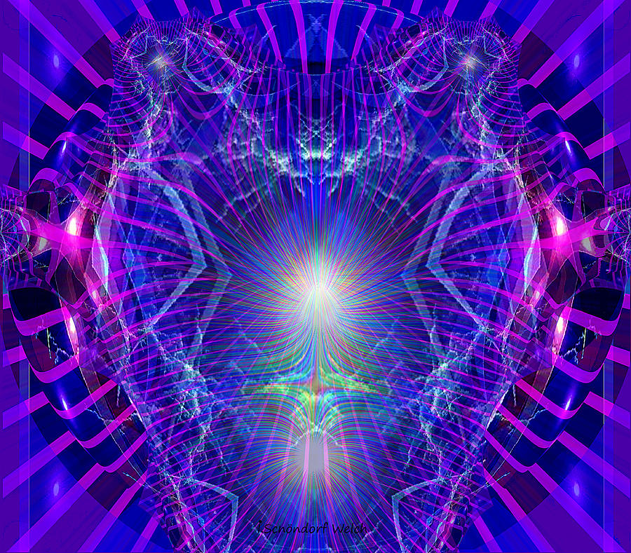 912 A - Healing Energy Blue Light Digital Art by Irmgard Schoendorf Welch