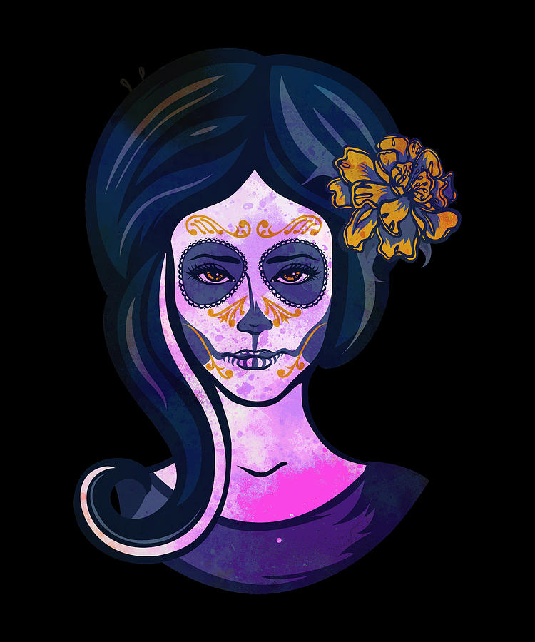 Abstract Mexican Day Of The Dead Woman Digital Art by CalNyto | Fine ...