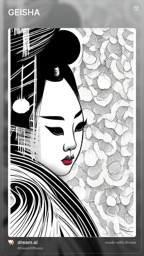 Geisha 9 Digital Art by Denise F Fulmer