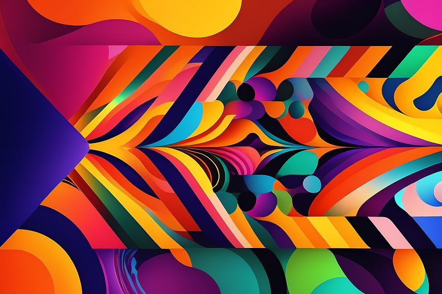 Colorful Trippy Psychedelic Retro Abstract Art Digital Art by Abstract ...