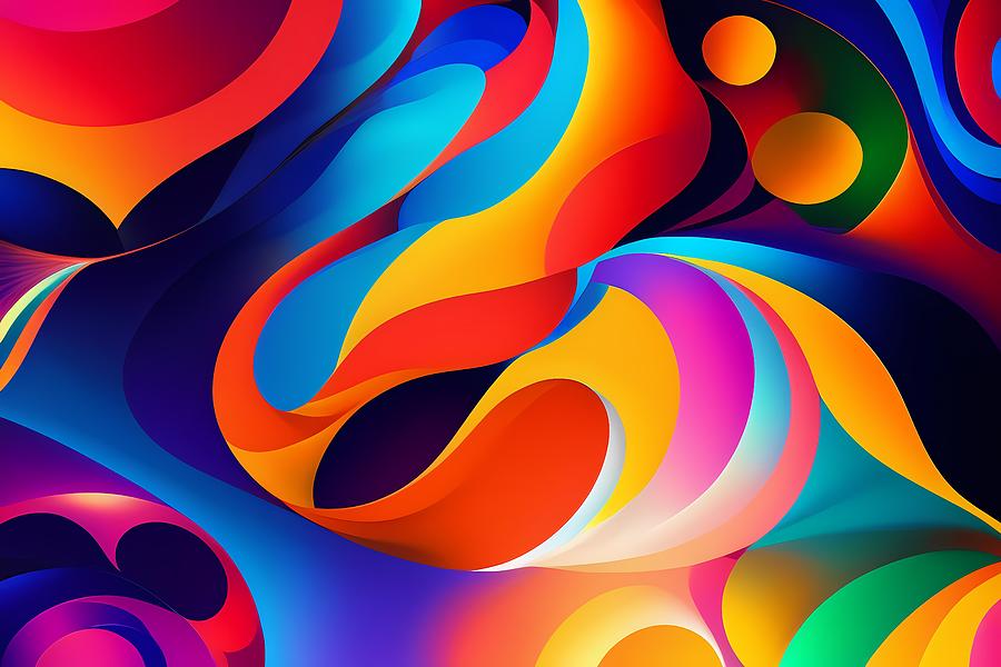 Colorful Trippy Psychedelic Retro Abstract Art Digital Art by Abstract ...