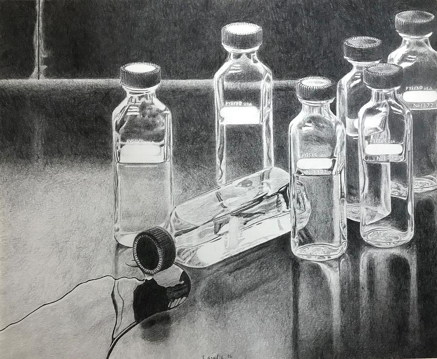 99 ml Dilution Bottles Drawing by Scott Gradle