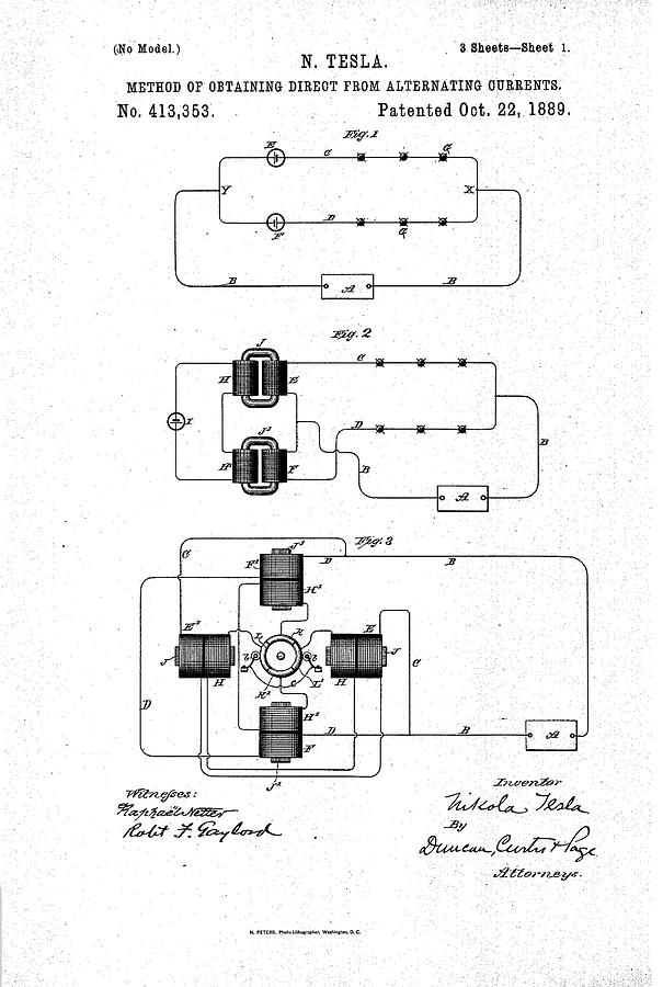 Nikola Tesla Patent #99 Mixed Media by Nikola Tesla - Fine Art America