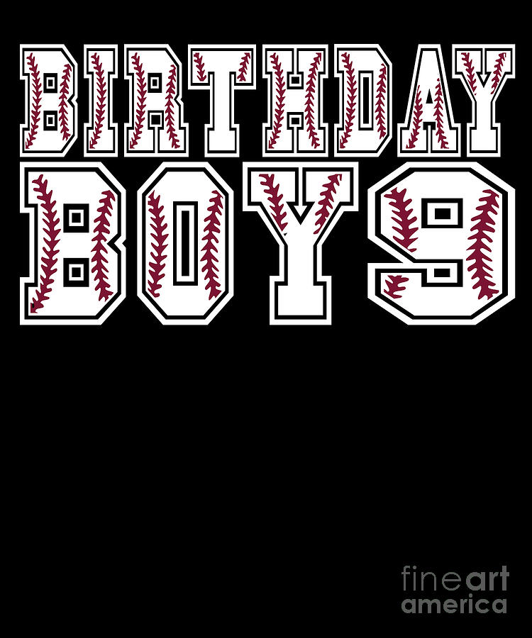 9th Birthday Boy 9 Years Old Baseball Theme Lover Party product Digital ...