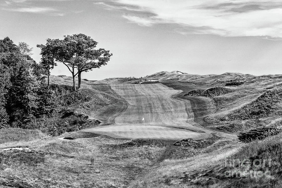 Golf Photograph - 9th Hole Straits Course - BW by Scott Pellegrin