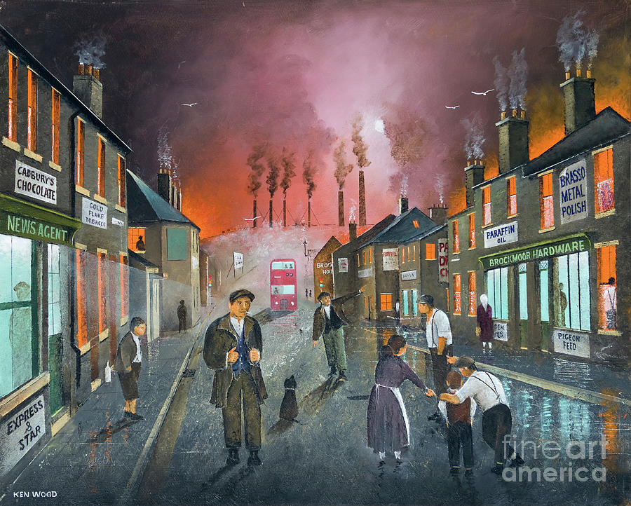 Brockmoor High Street Dudley - England Painting by Ken Wood