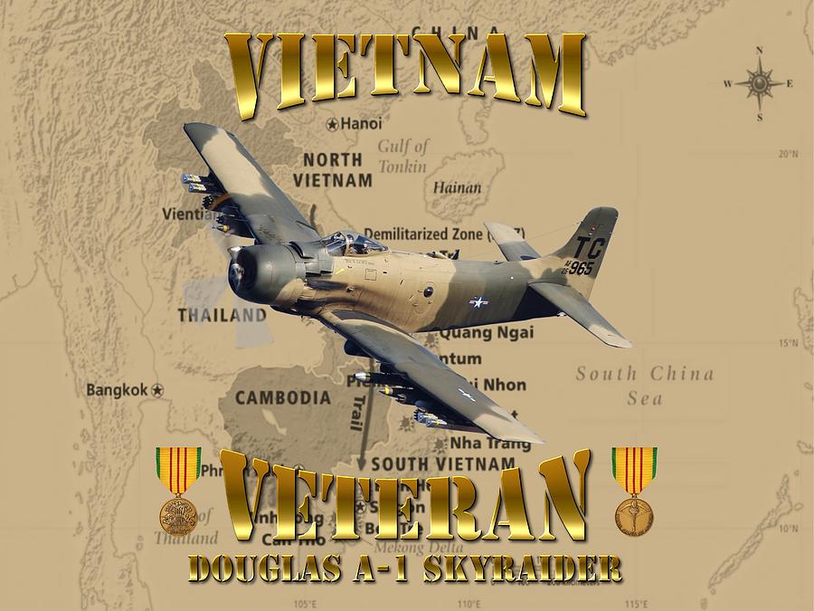  A-1 Skyraider Vietnam Veteran Digital Art by Mil Merchant