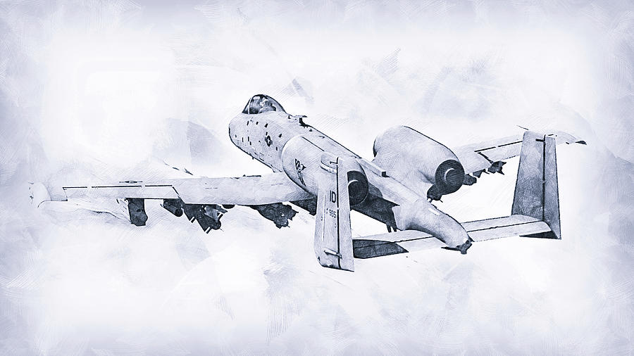 A-10 Thunderbolt - 03 Drawing by AM FineArtPrints