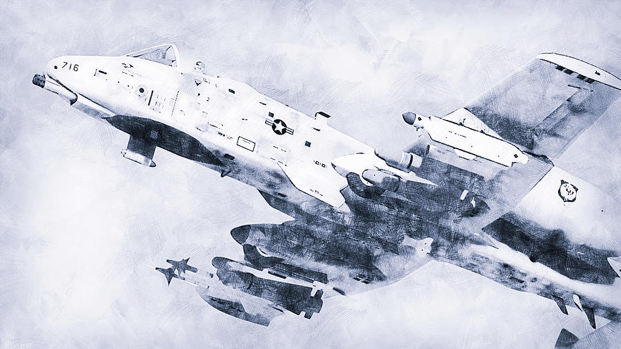A-10 Thunderbolt - 05 Drawing by AM FineArtPrints