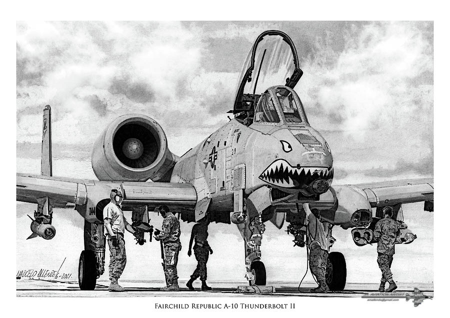 A10 warthog Drawing by Marcelo Allende Fine Art America