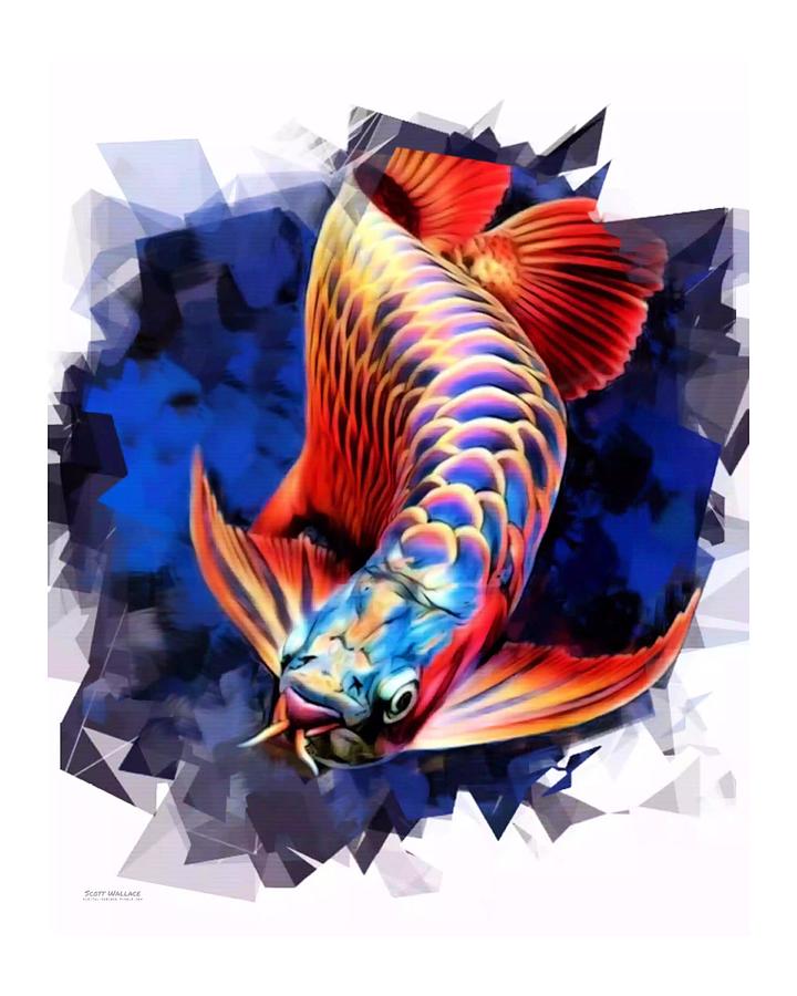 A Arowana Dragonfish  Digital Art by Scott Wallace Digital Designs