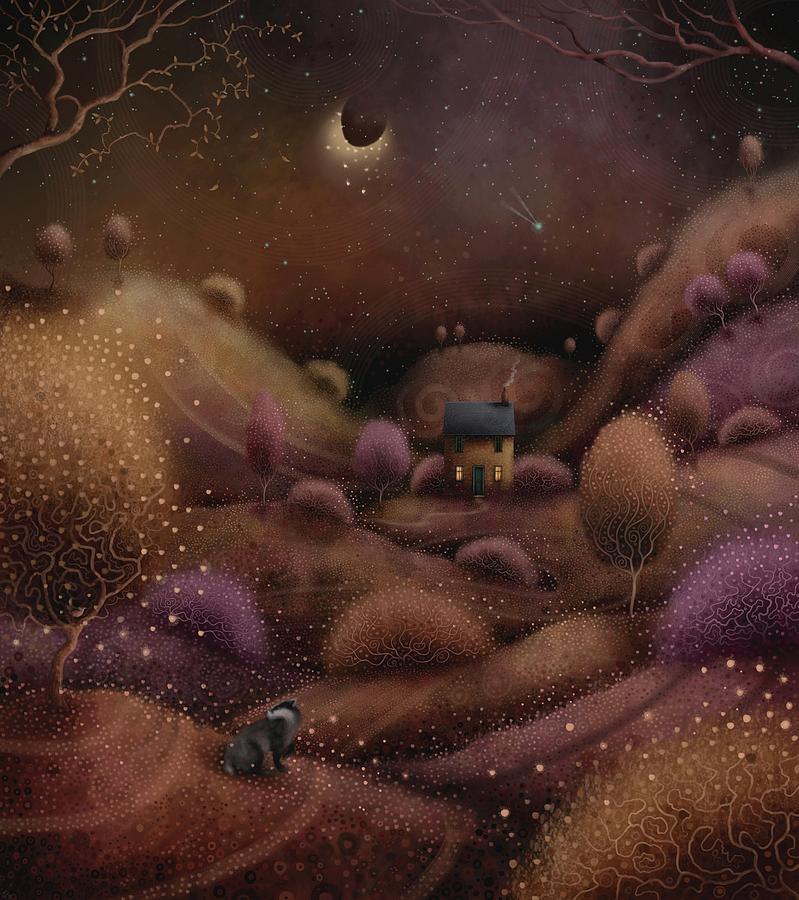 Nature Painting - A Badgers Moon by Joe Gilronan