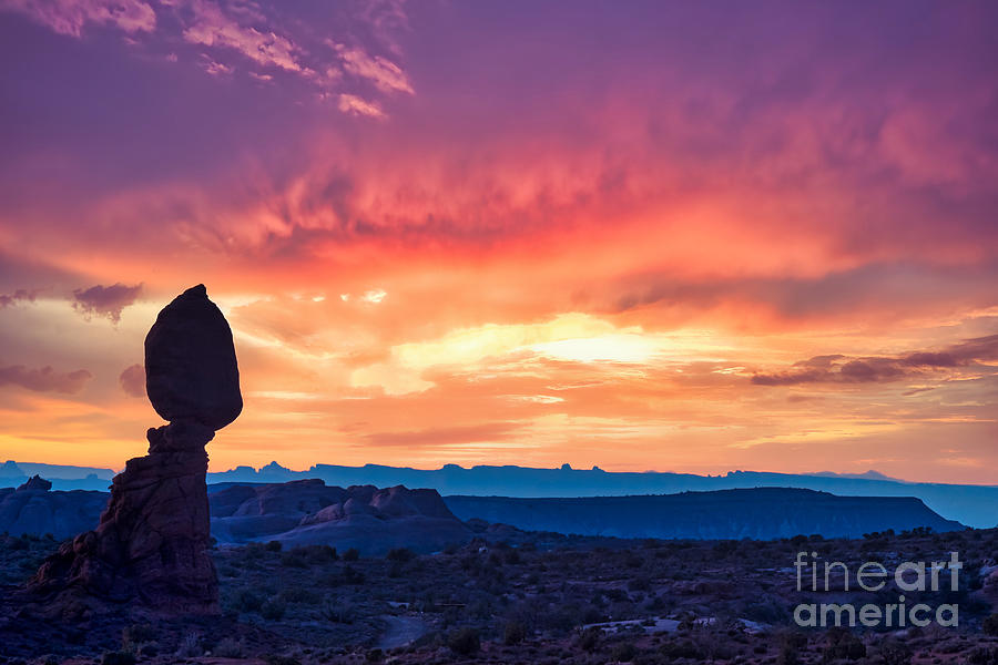 A Balanced Sunset in Arches National Park, Utah, USA Photograph by Sam Antonio