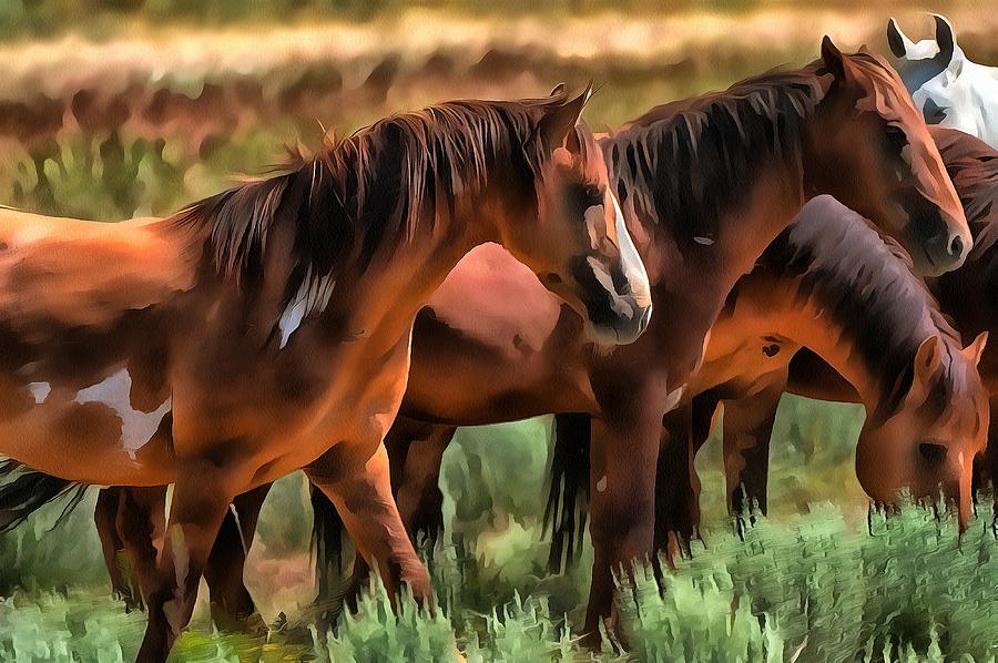 A Band of Wildies by Fine Art Western Paintings A Band of Wildies by Fine Art Western Paintings