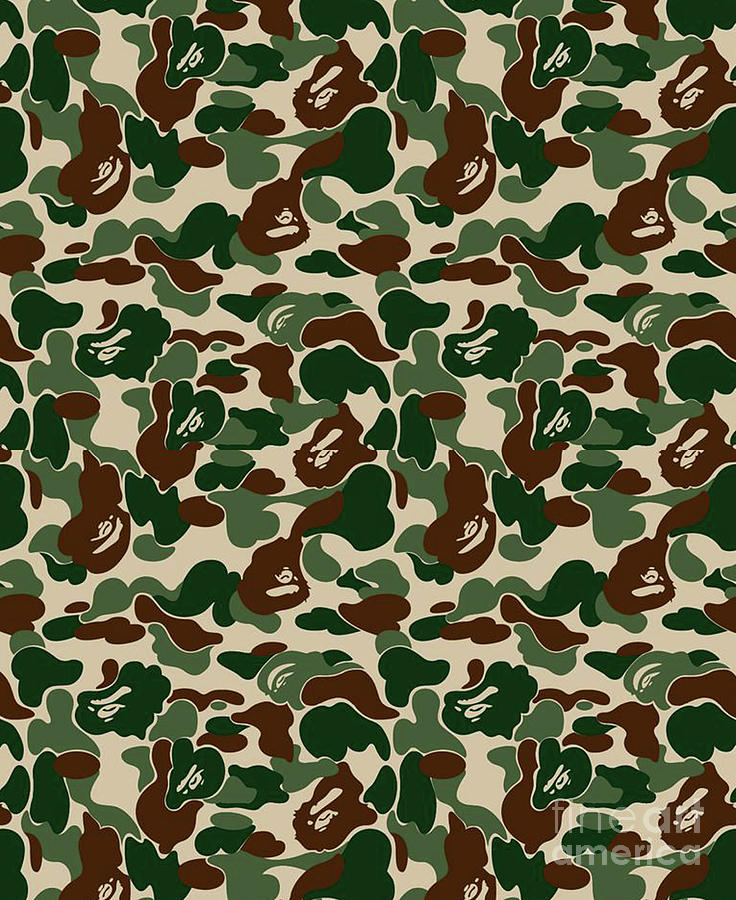 A bathing ape Camo green by Artist Art