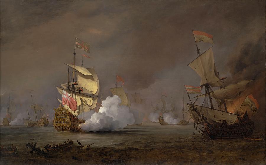 A Battle of the Third Anglo Dutch War, Probably the London at th ...