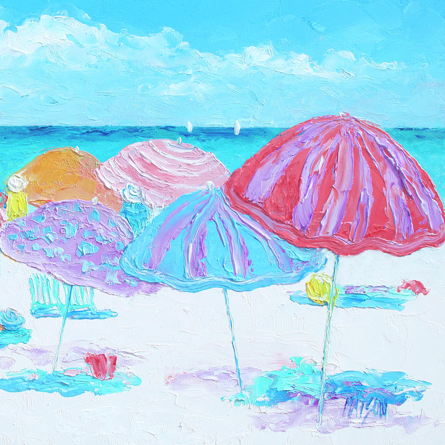 A Beach Scene  Painting by Jan Matson