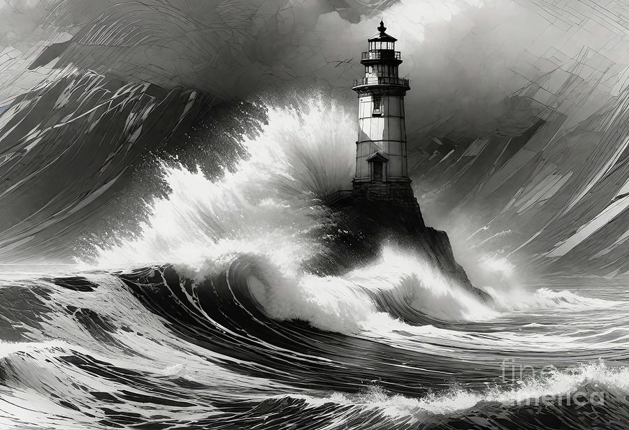 A Beacon In The Storm Digital Art by Mark Miller