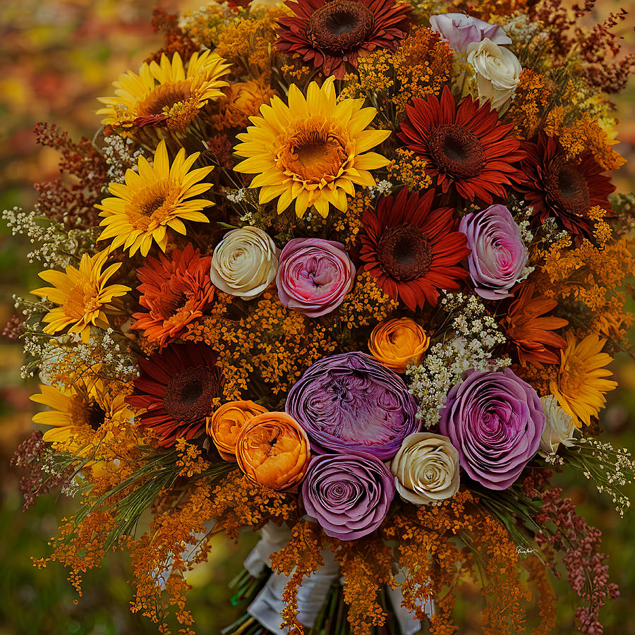 A Beautiful Bouquet of Flowers in a Serene Garden Photograph by Russ Harris
