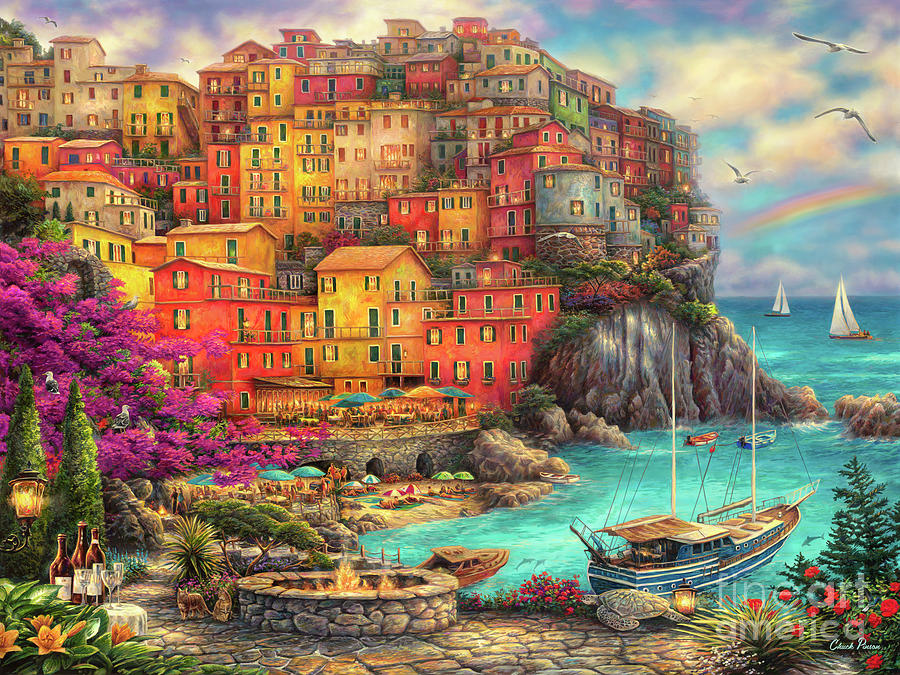 A Beautiful Day at Cinque Terre Painting by Chuck Pinson A Beautiful Day at Cinque Terre Painting by Chuck Pinson