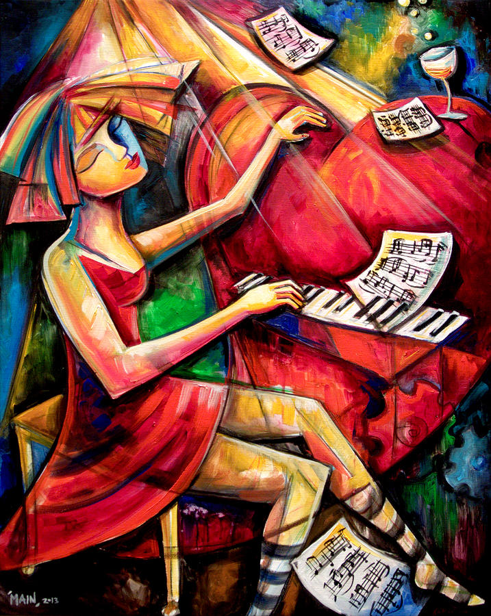 Music Painting - A  Beautiful Heart. A Beautiful Life. by Jennifer Main Gallery