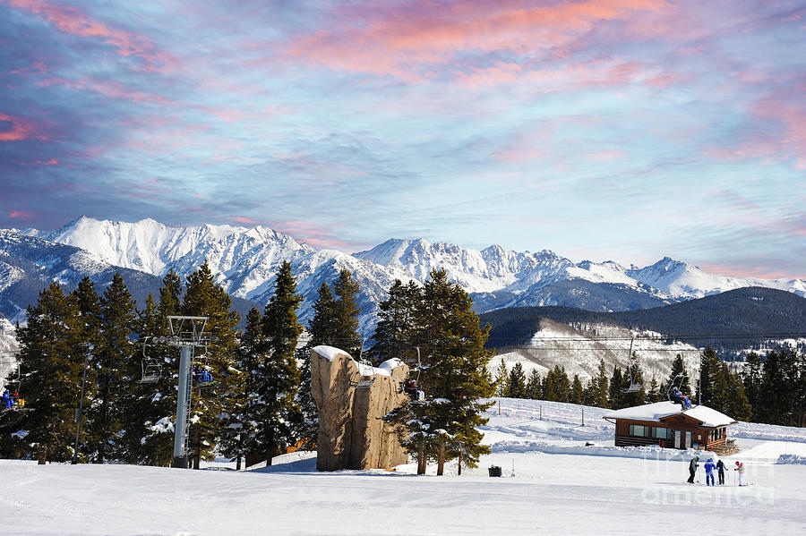 A beautiful morning on the ski slopes in Colorado Photograph by Gunther Allen