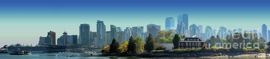 A beautiful panoramic view of Vancouver, British Columbia, Canada.  Photograph by Gunther Allen