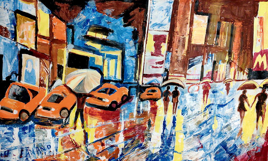 A Beautiful Street From New York Painting by Anand Swaroop Manchiraju ...