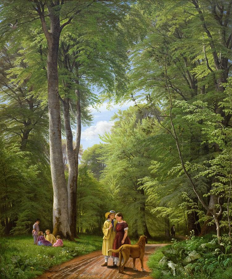 A Beech Wood In May Near Iselingen Manor Painting