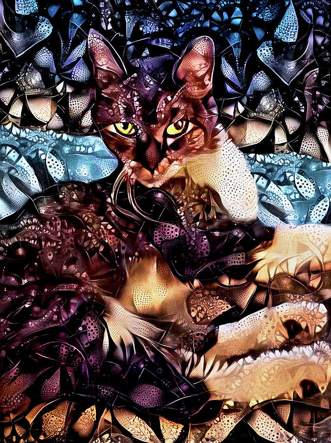 Cat Digital Art - A Beloved Cat Named Samantha by Peggy Collins