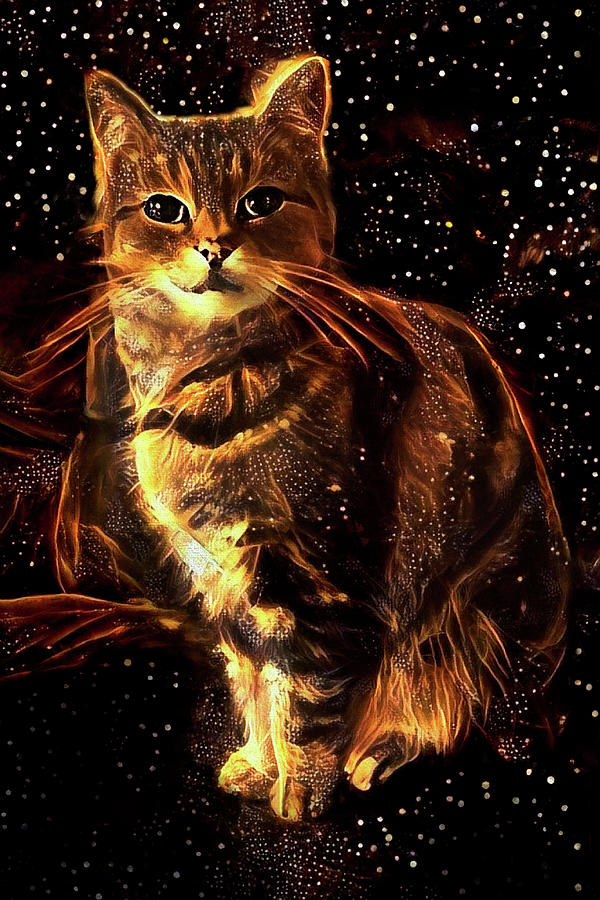 A Bengal Tabby Cat Named Kitty Digital Art by Peggy Collins