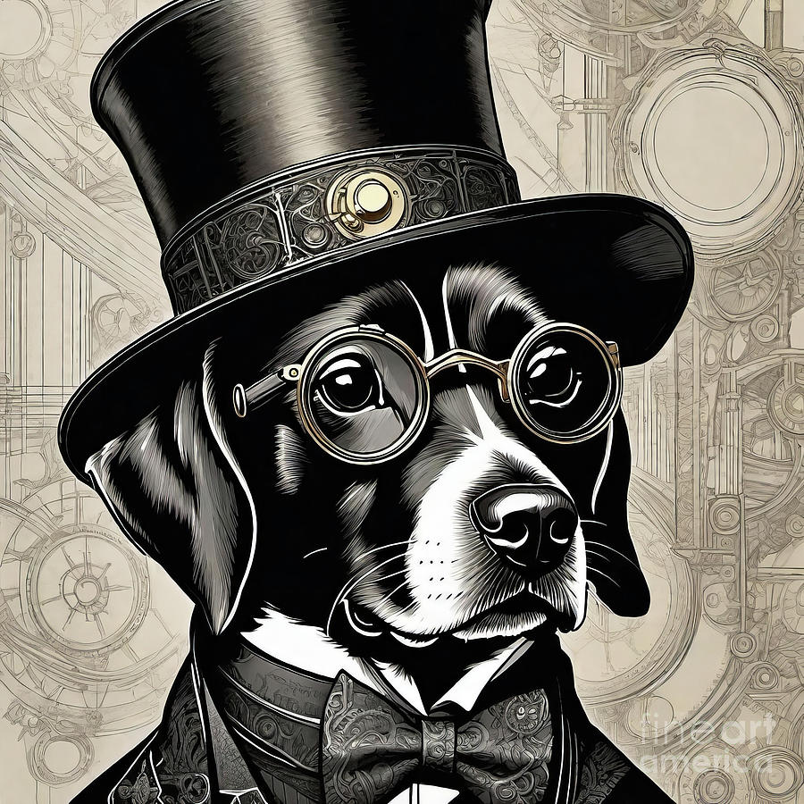 A Bespectacled and Bespoked Beagle Digital Art by Mark Miller