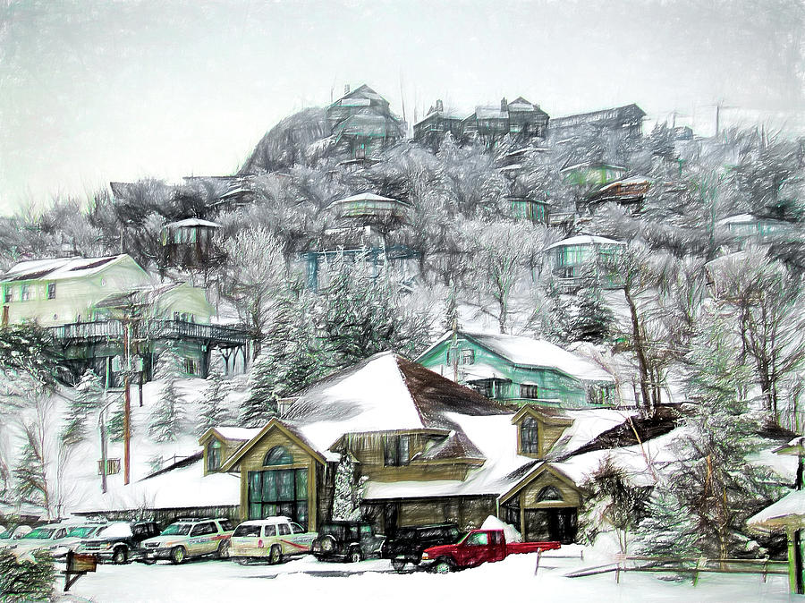 A Big Snow in the Little Village ap Painting by Dan Carmichael