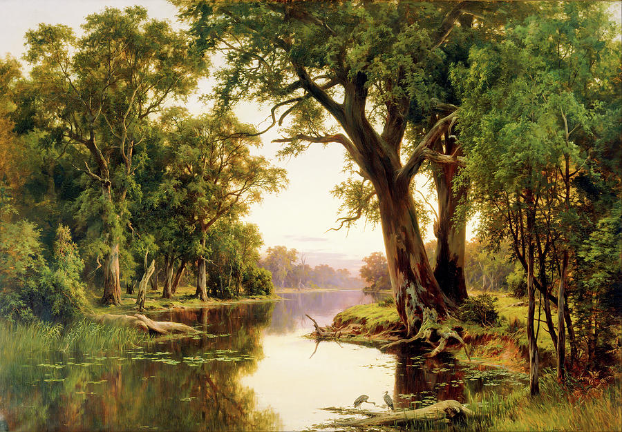 Johnstone Painting - A Billabong of the Goulburn, Victoria by Eric Glaser