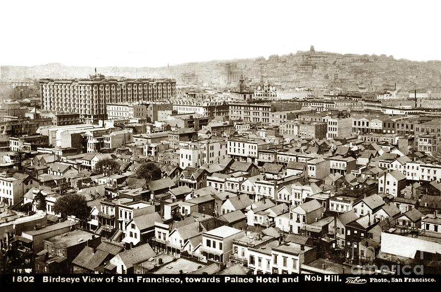 A Birdeye View of San Francisco, towards the Palace Hotel and N Photograph by Monterey County Historical Society