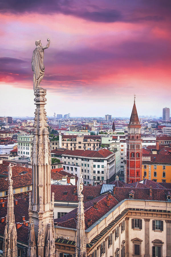 A Birds Eye View Of The City Of Milan Italy Photograph