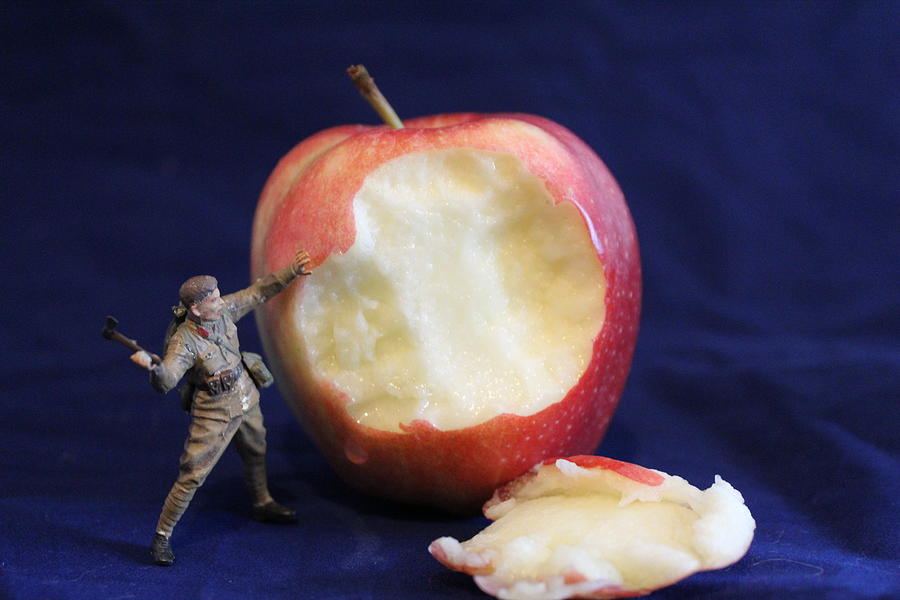 A Bite From The Apple Photograph by Army Men Around the House