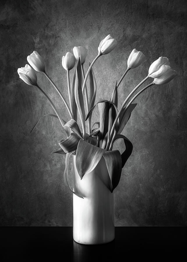 A Black and White Bouquet Of Tulips Digital Art by Mikes Nature - Fine ...