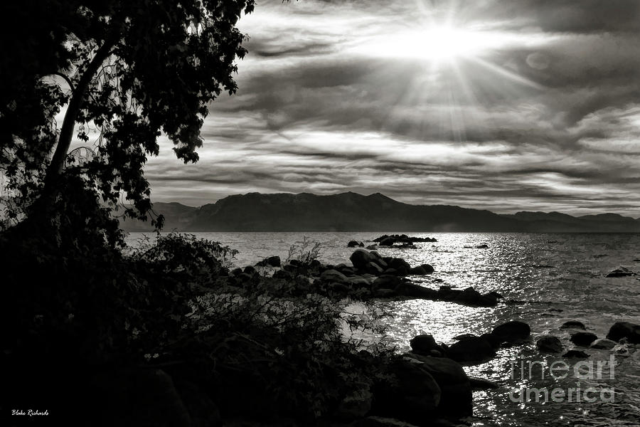 A Black And White South Lake Tahoe Sun Set Photograph by Blake Richards