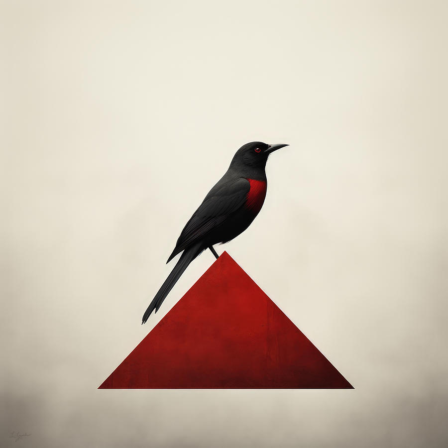 Cardinal Painting - A Blackbirds Elegy by Lourry Legarde