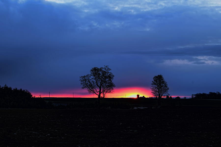 A Blazing Farm Sunup Photograph by Dale Kauzlaric