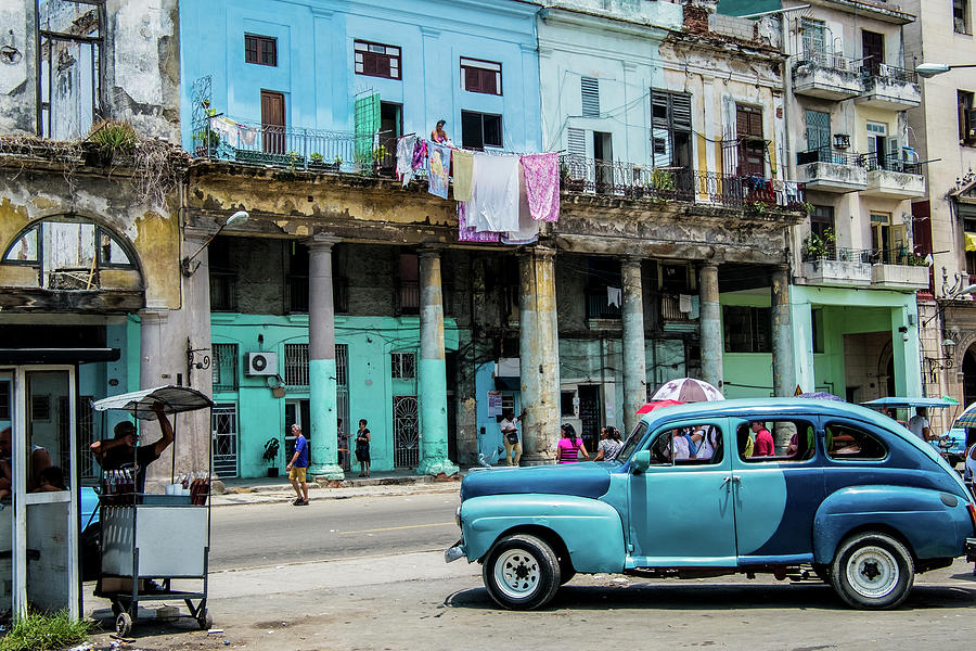 A blue car on the street. Havana. Cuba Photograph by Lie Yim